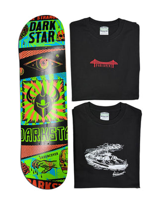 Parliament - 1x 8.25" Darkstar Deck & 2x Parliament T-Shirts Bundle