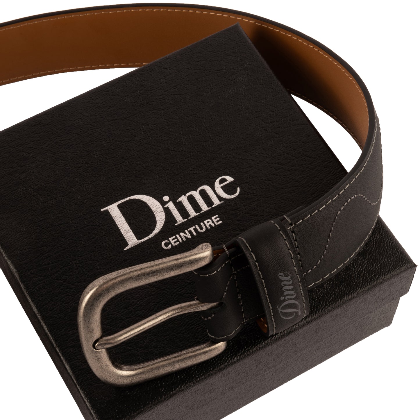 Dime - Desert Leather Belt - Black