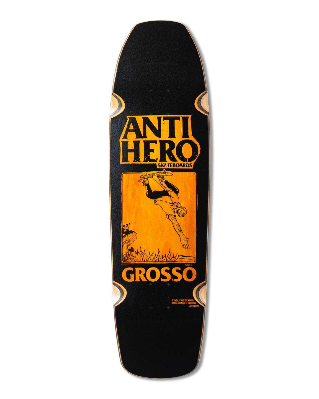 Antihero Skateboards - SSD 25 GROSSO HAND PLANT BLACK 9.25 WHEEL WELLS SQUARE EDGE