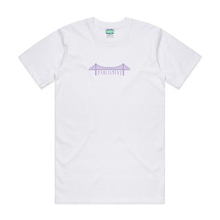 Parliament - Bridge Logo T-Shirt - Purple on White