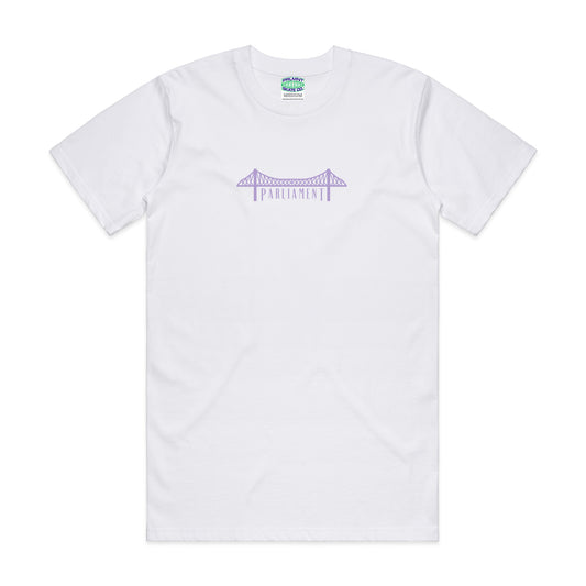 Parliament - Bridge Logo T-Shirt - Purple on White