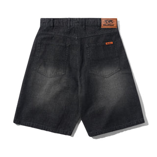 Butter Goods - Baggy Denim Shorts Slub Black