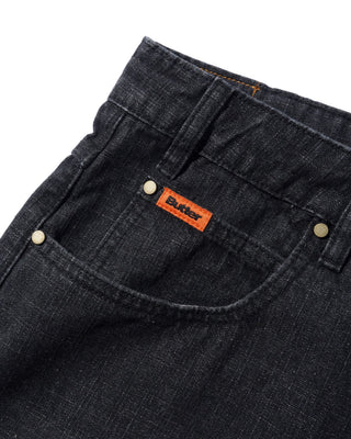 Butter Goods - Baggy Denim Shorts Slub Black