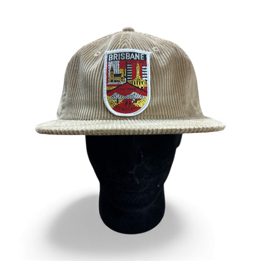 Parliament Queensland Vintage Patch - Cord Hat (Brisbane Locations Red & Gold)