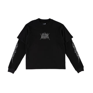 Welcome - CASTE LAYERED L/S KNIT BLACK/GREY