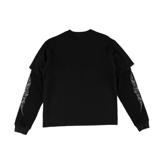 Welcome - CASTE LAYERED L/S KNIT BLACK/GREY