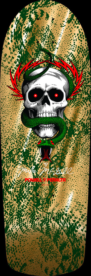 Powell Peralta - Mike McGill Skull & Snake Skateboard Deck Green/Gold Foil- 10 x 30.125