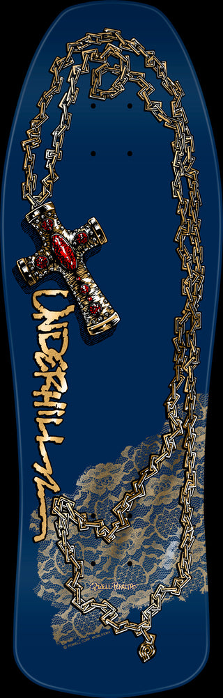 Powell Peralta - Ray Underhill Cross Reissue Skateboard Deck Navy / Gold Foil - 9.9 x 31.5