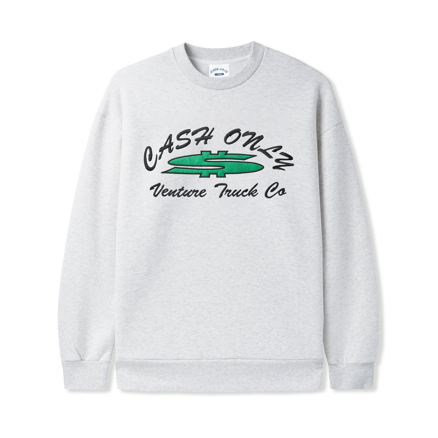 VENTURE X CASH ONLY - Dollar Sign Crewneck Sweatshirt - Ash