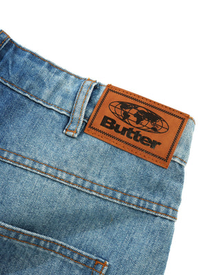 Butter Goods - Encounter Denim Shorts - Washed Slub Blue