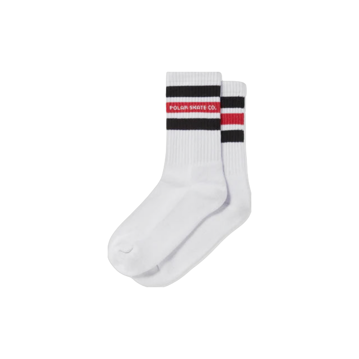 Polar Skate Co. - Fat Stripe Socks - White / Black / Red