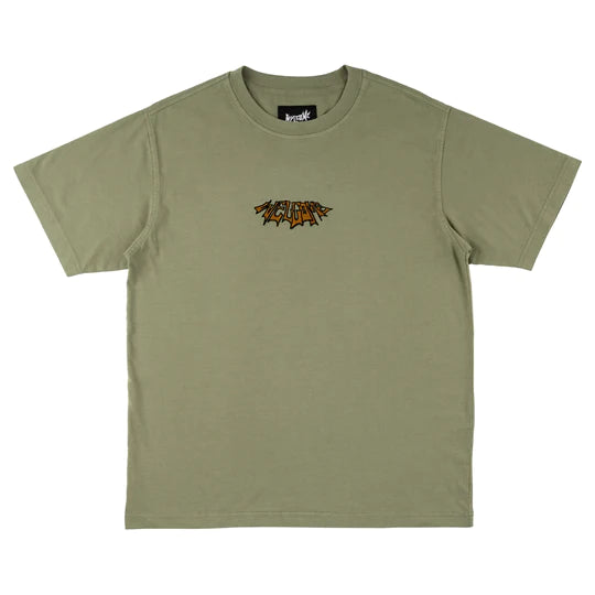 Welcome Skateboards - SHELL GARMENT-DYED SHORT SLEEVE KNIT - OLIVE