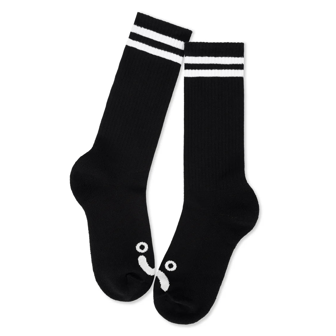 Polar Skate Co. - Rib Socks | Long | Happy Sad - Black