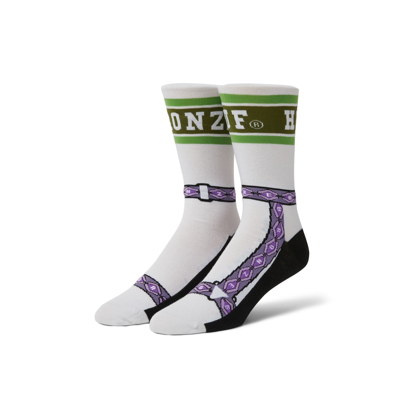 Huf x Bronze 56k - GRANOLA CREW SOCK - WHITE