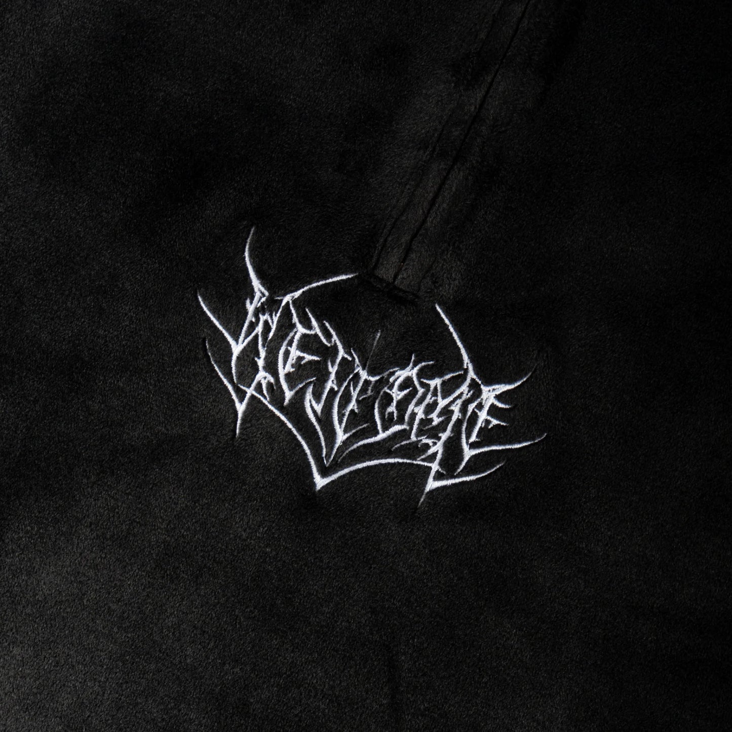 Welcome Skateboards - Grain Embroidered Velour Zip Polo - Black