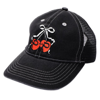 Pass~Port - Cherries Leagues Trucker Washed Black