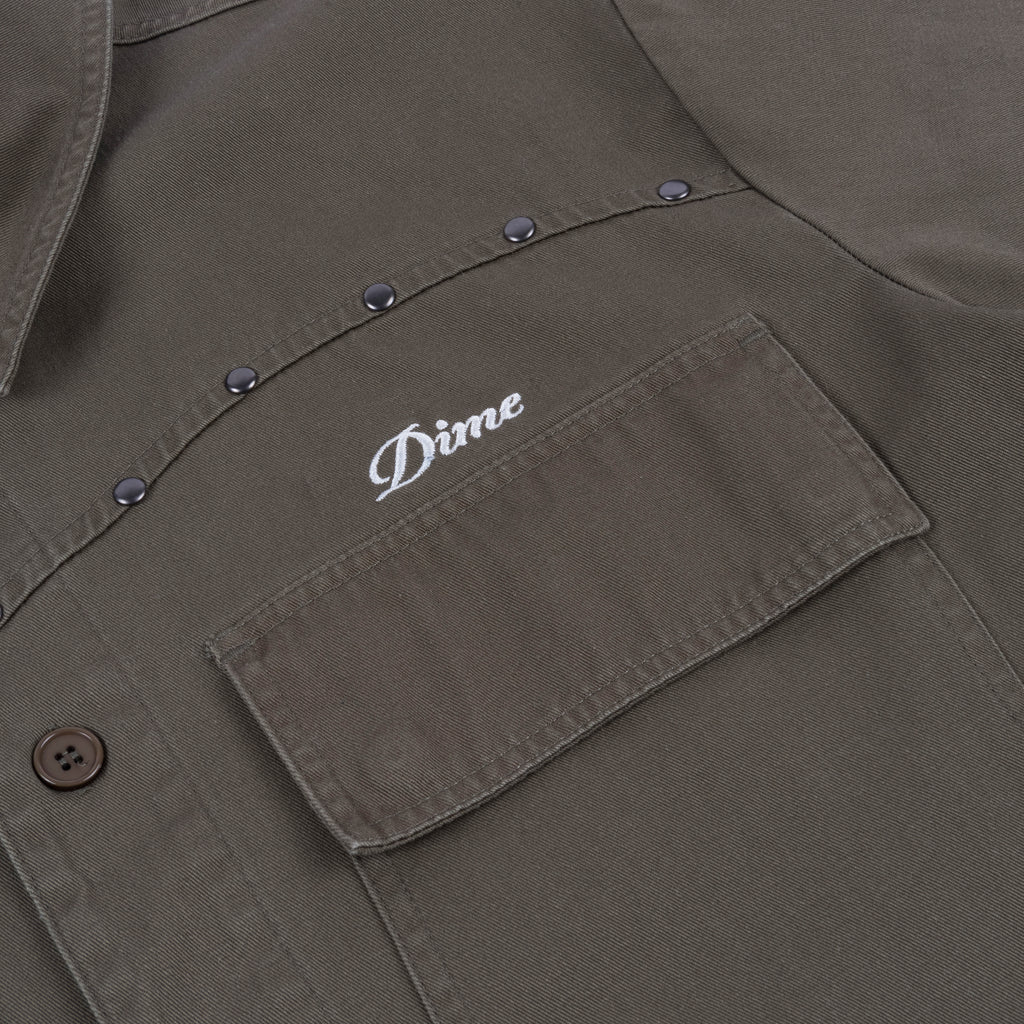Dime - Studded Wave Shirt - Military Green