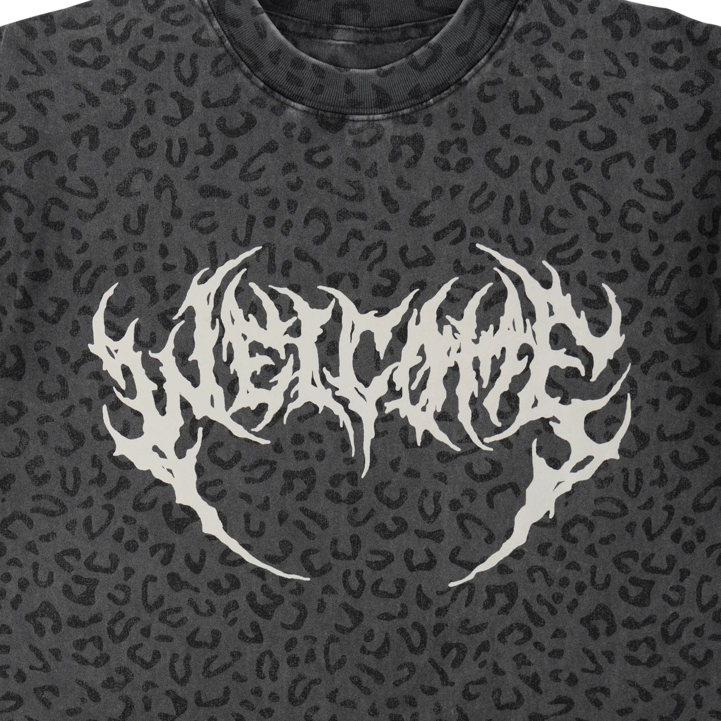 Welcome Skateboards - Fang Boxy Garment-Dyed Printed Vintage Black/Leopard