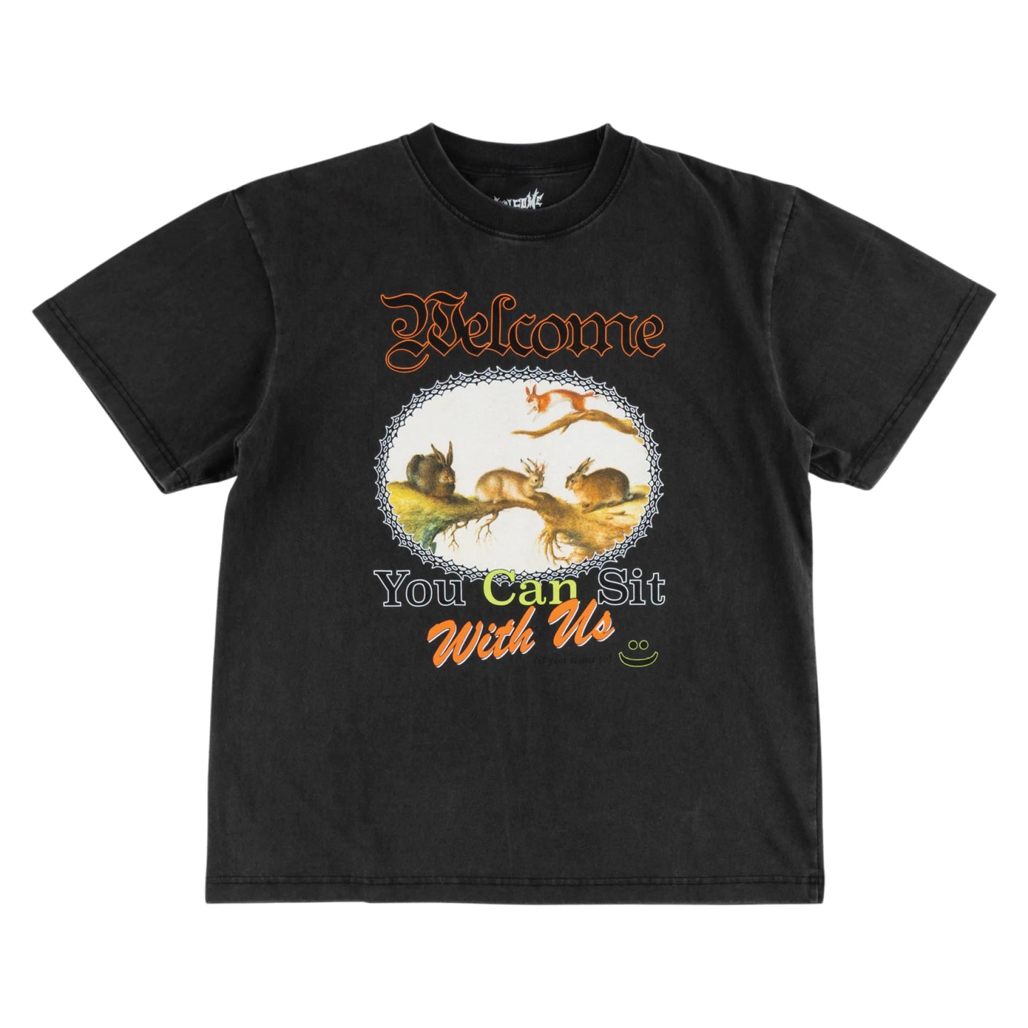 Welcome Skateboards - Friends Boxy Garment-Dyed Tee Black