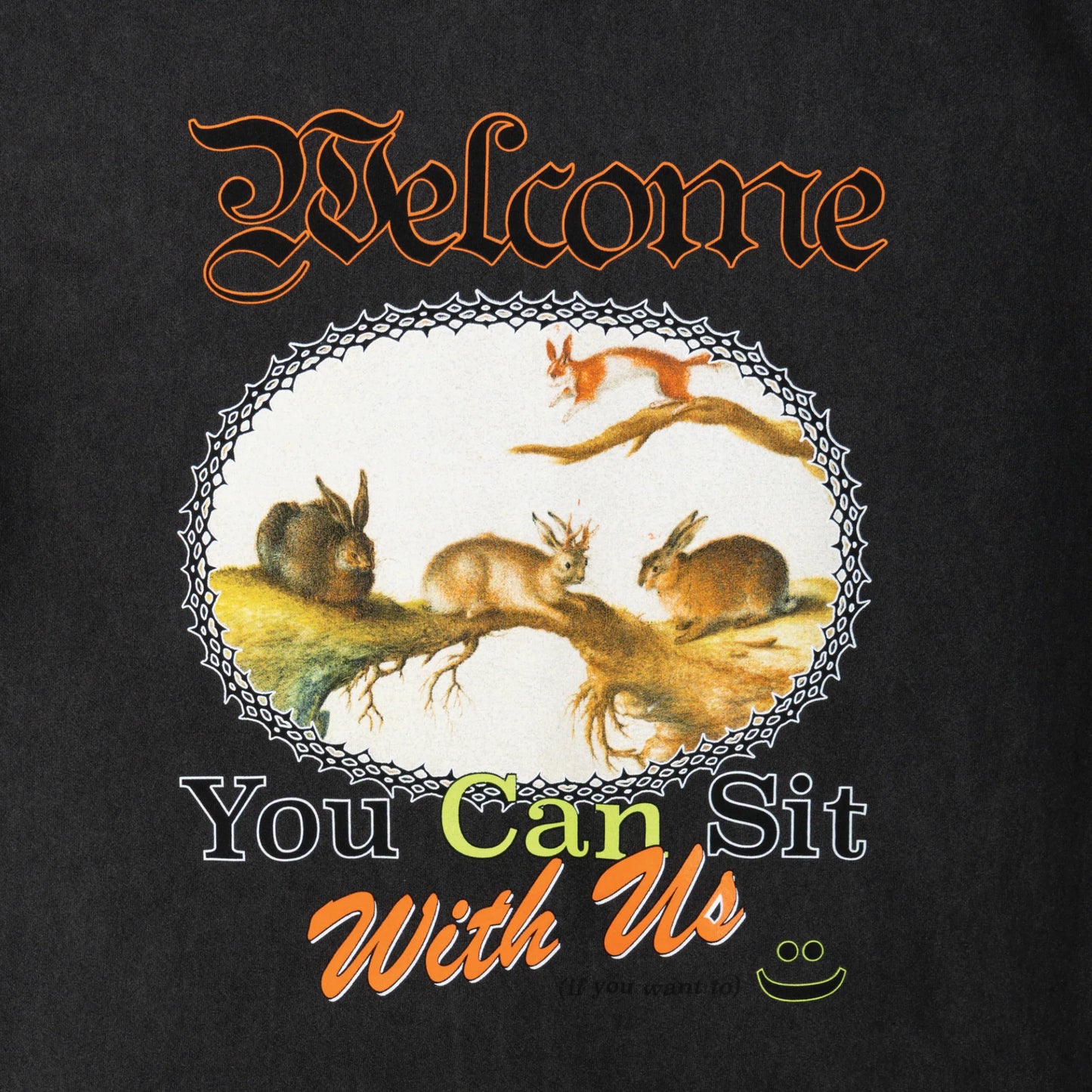 Welcome Skateboards - Friends Boxy Garment-Dyed Tee Black