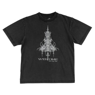 Welcome Skateboards - Chandelier Boxy Garment-Dyed Tee Vintage Black