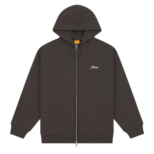 Dime - Cursive Small Logo Zip Hoodie - Vintage Black