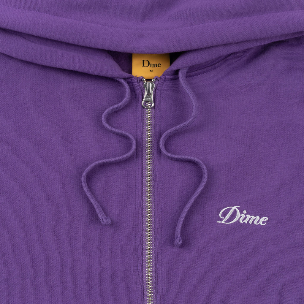 Dime - Cursive Zip Hoodie - Deep Purple