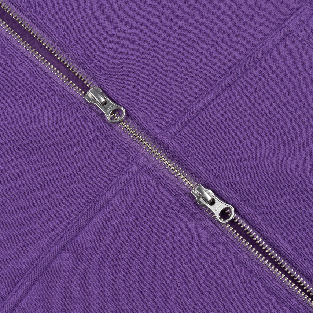 Dime - Cursive Zip Hoodie - Deep Purple
