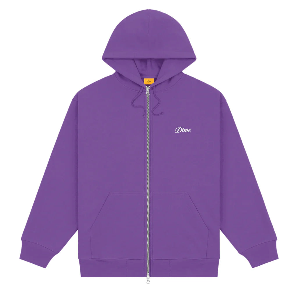 Dime - Cursive Zip Hoodie - Deep Purple