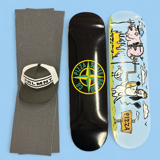 Sale Deal - 8.5" Pizza decks, 2x Sheets Free Grip & Parliament Cap