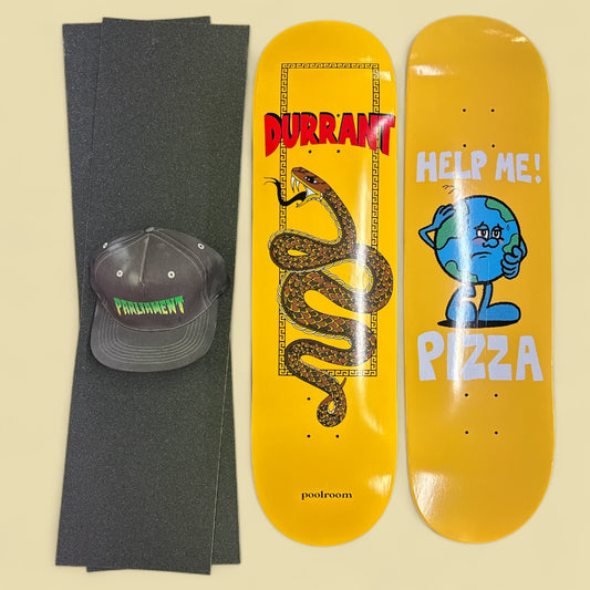 Sale Deal - 8.5" Pizza & Poolroom Decks, 2x Sheets Free Grip & Parliament Cap