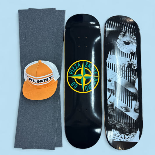 Sale Deal - 8.5" Pizza decks, 2x Sheets Free Grip & Parliament Cap