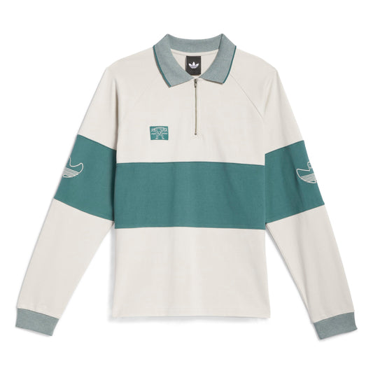 Adidas Skateboarding - Shmoofoil Heavyweight Rugby Long Sleeve Shirt - Alumina / Prelvd Violet Mel