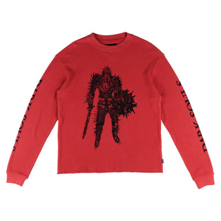 Welcome x Dark Souls - Kirk Raw Hem Thermal Vintage red