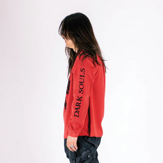 Welcome x Dark Souls - Kirk Raw Hem Thermal Vintage red