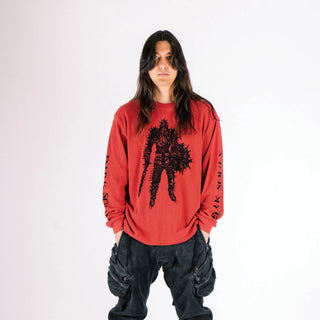 Welcome x Dark Souls - Kirk Raw Hem Thermal Vintage red