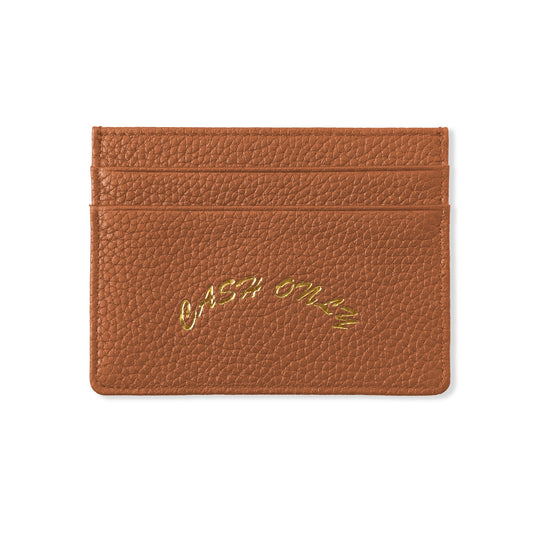 Cash Only - Leather Card Holder - Tan