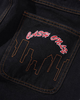 Cash Only - Logo Baggy Denim Jeans Washed Black