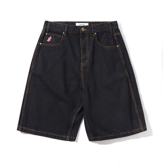 Cash Only - Logo Baggy Denim Shorts Washed Black