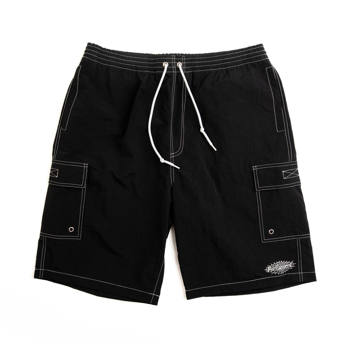 Parliament - Baggy Boardshorts - Black / Contrast White Stitching