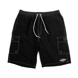 Parliament - Baggy Boardshorts - Black / Contrast White Stitching