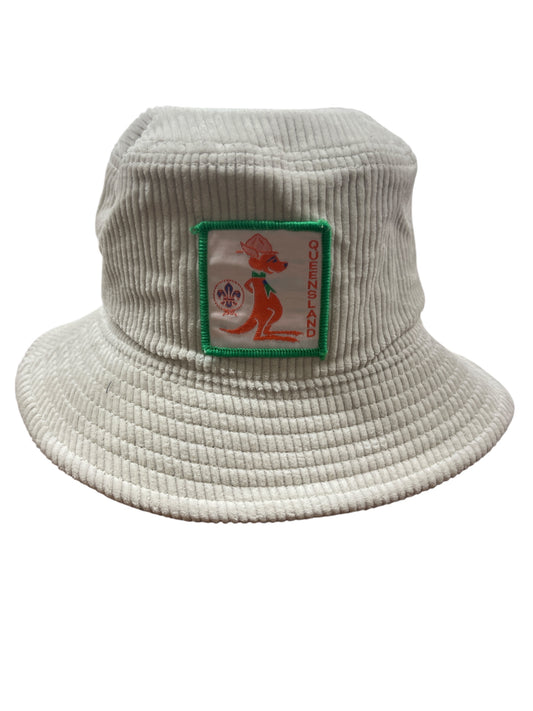 Parliament Queensland Vintage Patch - Bucket Hat (Queensland Kangaroo) Stone