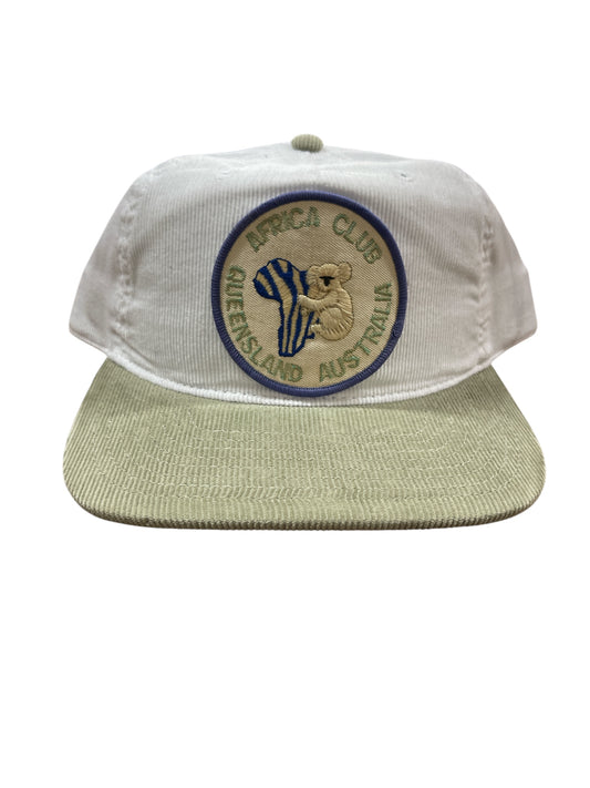 Parliament Queensland Vintage Patch - Cord 2 Tone Hat (Africa Club) Olive/White
