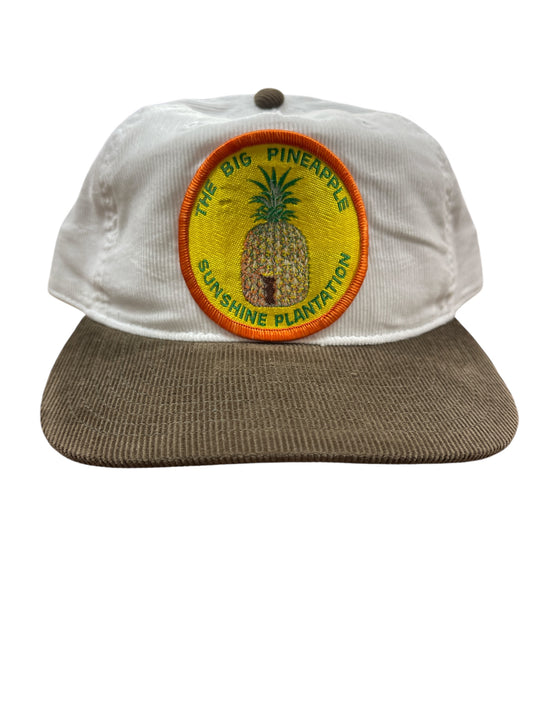 Parliament Queensland Vintage Patch - Cord 2 Tone Hat (Big Pineapple) Walnut/White