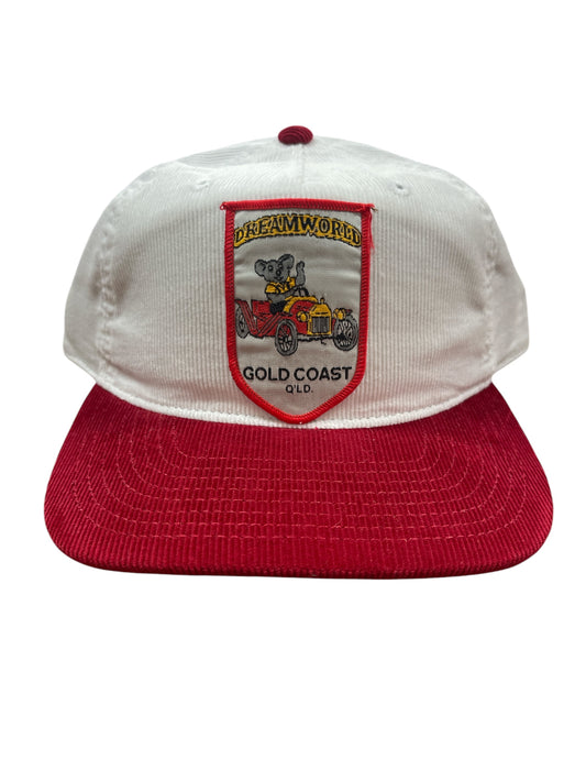 Parliament Queensland Vintage Patch - Cord 2 Tone Hat (Dreamworld) Red/White