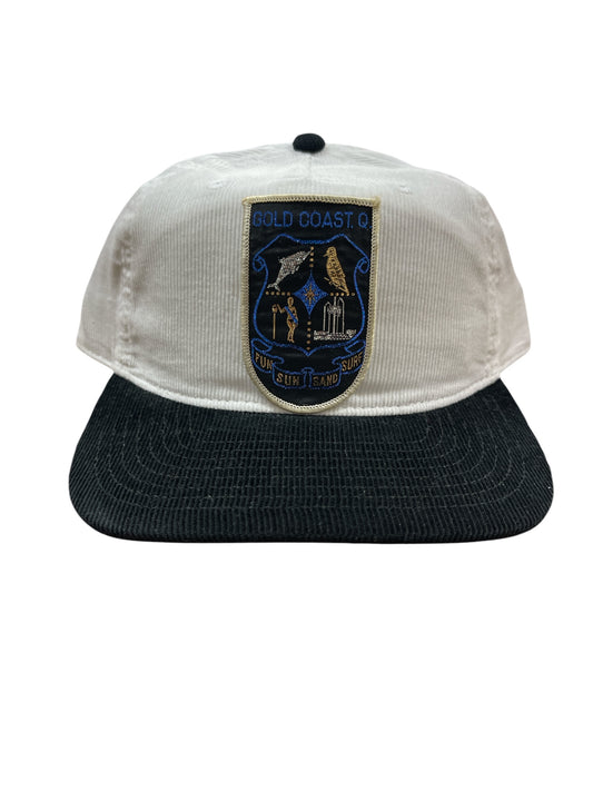 Parliament Queensland Vintage Patch - Cord 2 Tone Hat (Gold Coast) Black/White