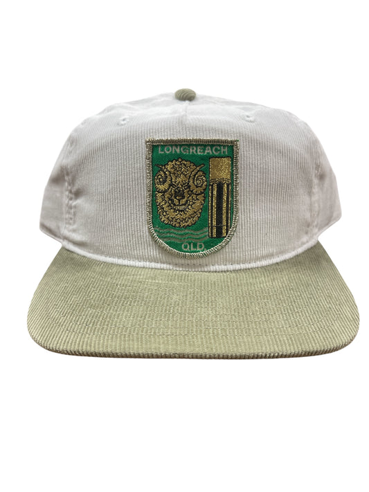 Parliament Queensland Vintage Patch - Cord 2 Tone Hat (Longreach) Olive/White