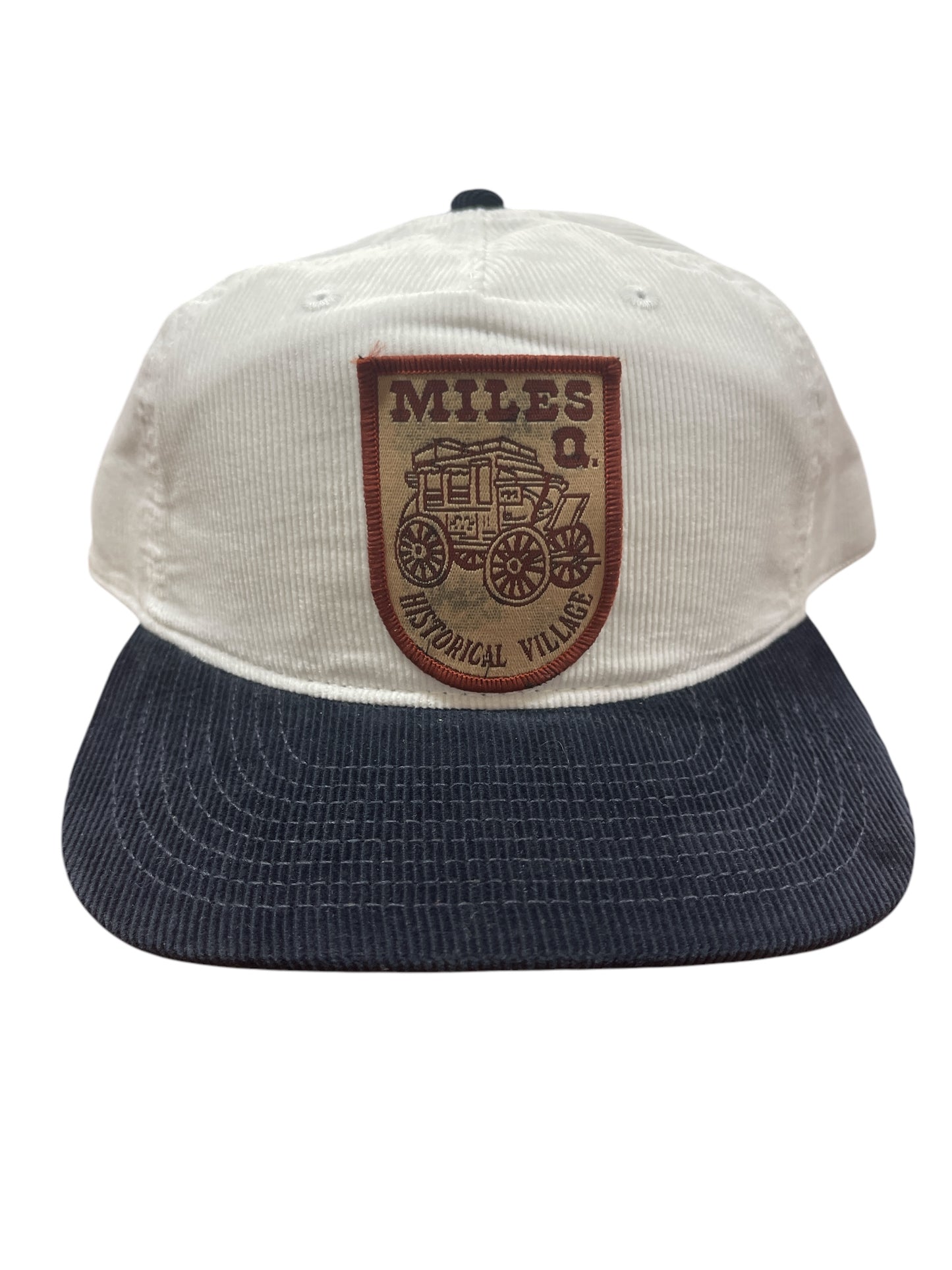 Parliament Queensland Vintage Patch - Cord 2 Tone Hat (Miles QLD) Navy/White
