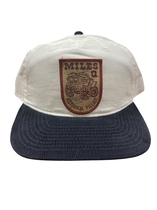 Parliament Queensland Vintage Patch - Cord 2 Tone Hat (Miles QLD) Navy/White
