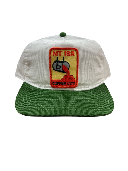 Parliament Queensland Vintage Patch - Cord 2 Tone Hat (Mt Isa) Green/White